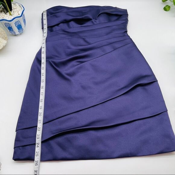 David’s Bridal Short Pleated Strapless Dress Size 10 - Picture 7 of 12